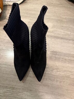 Gianvito Rossi Black Pointed Sock Ankle Boots